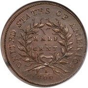 ½ Cent - Reverse