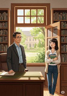 研究室の窓から educational story for 18+ years children in Japanese featuring warm themes