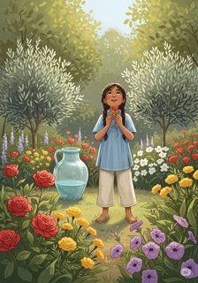 The Garden of Hope in Gaza educational story for 7-12 years children in English featuring warm themes