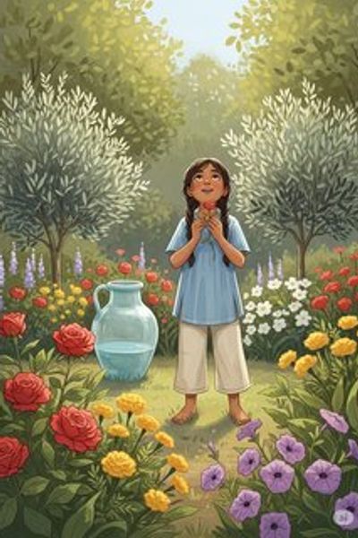 The Garden of Hope in Gaza educational story for 7-12 years children in English featuring warm themes