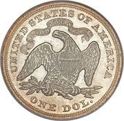 1 Dollar "Seated Liberty" (with motto) - Reverse