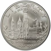 1 Dollar (Smithsonian 150th Anniversary) - Obverse
