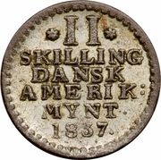2 Skilling - Frederik VI - Reverse