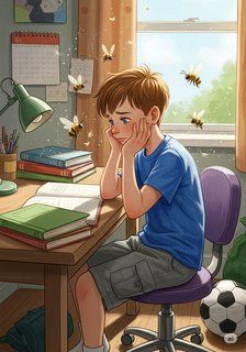 Leo and the Buzzing Bees educational story for 7-12 years children in English featuring warm themes