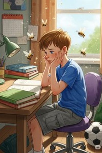 Leo and the Buzzing Bees educational story for 7-12 years children in English featuring warm themes