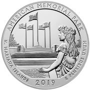 ¼ Dollar "Washington Quarter" (American Memorial Park, Northern Mariana Islands - Silver 5 oz Bullion) - Reverse