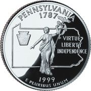 ¼ Dollar "Washington Quarter" (Pennsylvania - Silver Proof) - Reverse