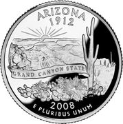 ¼ Dollar "Washington Quarter" (Arizona - Silver Proof) - Reverse
