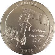 ¼ Dollar "Washington Quarter" (Saratoga National Historical Park, New York - Silver 5 oz Bullion) - Reverse