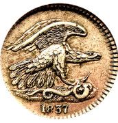12½ Cents - Hard Times Merchant Token - R. E. Russell - Obverse