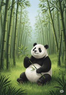 create a Storybook about giant panda. Please write in Chinese. educational story for 3-6 years children in Chinese featuring warm themes