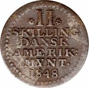 2 Skilling - Frederik VII - Reverse