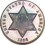 3 Cents (type 3 - one line bordering star) - Obverse
