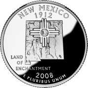 ¼ Dollar "Washington Quarter" (New Mexico - Silver Proof) - Reverse