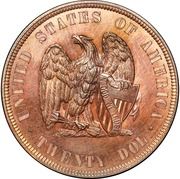 20 Dollars "1872 Double Eagle" (Pattern; copper) - Reverse