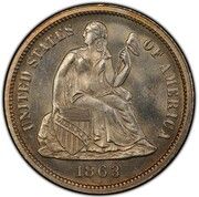 1 Dime "Seated Liberty Dime" (w/o stars, date arrows removed) - Obverse