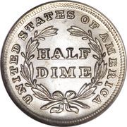 ½ Dime "Seated Liberty Half Dime" (without stars) - Reverse