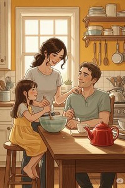 Cooking Up Memories in a New City daily life story for 3-6 years children in English featuring melancholy themes