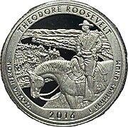 ¼ Dollar "Washington Quarter" (Theodore Roosevelt National Park, North Dakota - Silver Proof) - Reverse