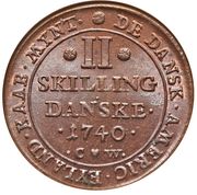 2 Skilling - Christian VI - Reverse