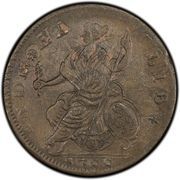 ½ Penny - Copper “Mailed Bust Left” - Reverse