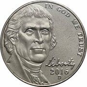 5 Cents "Jefferson Nickel" (2nd portrait, Return to Monticello) - Obverse