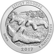 ¼ Dollar "Washington Quarter" (Effigy Mounds National Monument, Iowa - Silver 5 oz Bullion) - Reverse