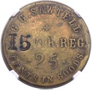 25 Cents - Civil War Token - G.G. Sawtell Sutler (8th Virginia Regiment) - Obverse