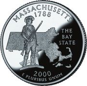 ¼ Dollar "Washington Quarter" (Massachusetts - Silver Proof) - Reverse