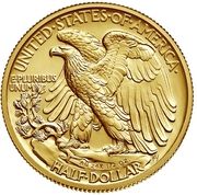 ½ Dollar (Walking Liberty Half Centennial; Gold) - Reverse