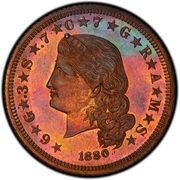 4 Dollars "1880 Stella" (Pattern; copper) - Obverse