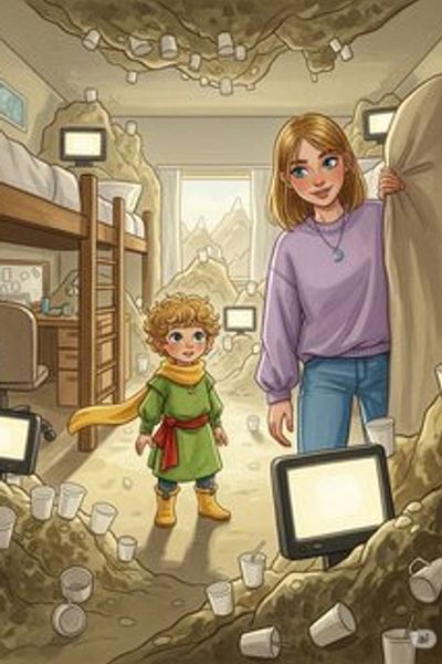 The Little Prince and the Planet of Empty Cups fantasy story for 7-12 years children in English featuring warm themes