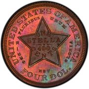 4 Dollars "1880 Stella" (Pattern; copper) - Reverse