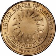 5 Dollars (Smithsonian Institution 150th Anniversary) - Reverse
