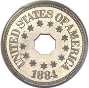 5 Cents "1884 Nickel" (Pattern; nickel) - Obverse
