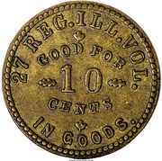 10 Cents - Civil War Sutler Token - John Stanton (27th Reg Illinois Vols) - Obverse