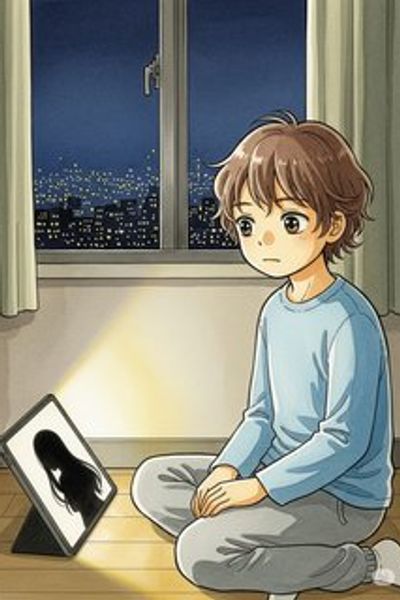 スクリーン越しの影法師 daily life story for 7-12 years children in Japanese featuring warm themes