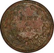 Civil War Patriotic Token - Liberty Head Left Army and Navy - Reverse