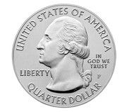 ¼ Dollar "Washington Quarter" (Pictured Rocks National Lakeshore – Michigan; Silver 5 oz Bullion) - Obverse