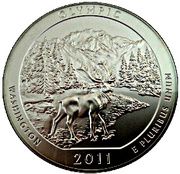 ¼ Dollar "Washington Quarter" (Olympic National Park - Silver 5 oz Bullion) - Reverse