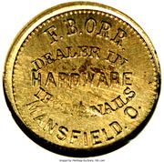 Civil War Merchant Token - F.B. Orr Hardware (Mansfield, Ohio) - Obverse