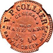 V.P. Collier, Hardwarre (Battle Creek, Michigan) - Obverse
