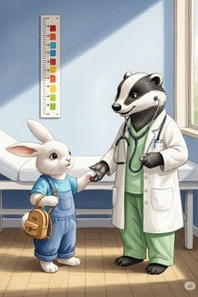 Sam's First Check-Up educational story for 3-6 years children in English featuring warm themes