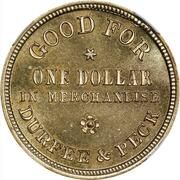 1 Dollar - Durfee and Peck (Dakota Territory) - Reverse