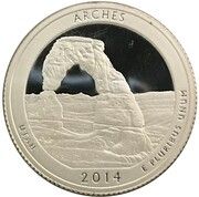 ¼ Dollar "Washington Quarter" (Arches National Park, Utah - Silver Proof) - Reverse
