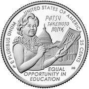 25 Cents "Washington Quarter" (Patsy Takemoto Mink) - Reverse