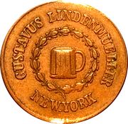 Civil War Merchant Token - Gustavus Lindenmueller (New York, NY) - Reverse