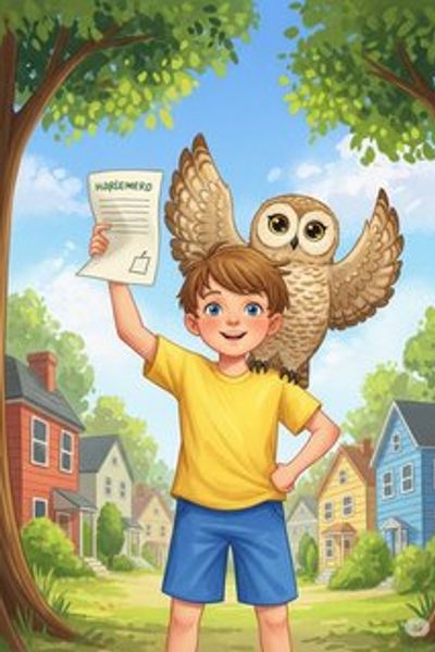 "Max's Marvelous Homework Adventure!" educational story for 7-12 years children in English featuring warm themes