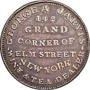 Hard Times Token - George A Jarvis, Wine and Tea (New York, NY) - Reverse