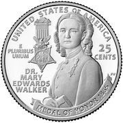25 Cents "Washington Quarter" (Dr. Mary Edwards Walker) - Reverse